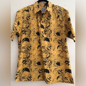 Nake’u Awai Vintage Aloha Shirt Native Hawaiian Designer Fishing Hula Haku Lei